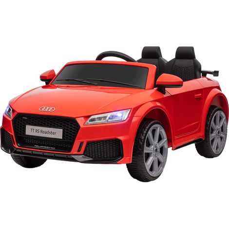 Voiture électrique enfant 12V 2.4G télécommande moteur double klaxon LED musique USB/MP3 marche arrière rouge 3-5 ans