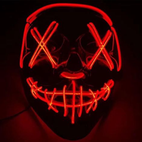 rouge Led Masque Halloween, Effrayant Led Masque Visage, La Purge Masque Lumineux  Modes D'clairage, Halloween Masque Led Pour Les Carnavals, Les (1/5)