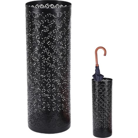 Schirmständer aus Metall, moderner Schirmhalter, zylindrischer Schirmständer, Schirmständer, Aufbewahrungseimer für Zuhause, Büro, Flur, Eingangsbereich, 42 x 15 cm