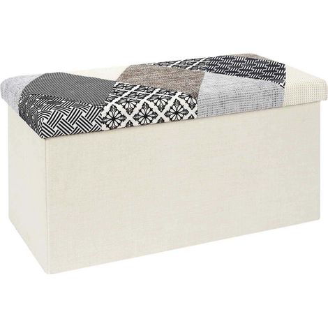 Coffre Banc Pliable - HOME DECO FACTORY - Patchwork - Multicolore (1/7)