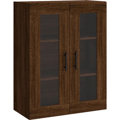 Armoire murale élégante grande capacité rangement 69 x 34 x 90 cm en bois d'ingénierie chêne marron (1/5)
