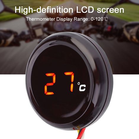Thermomètre numérique eau température jauge pour Honda Kawasaki Yamaha Suzuki (voyant rouge) (1/5)