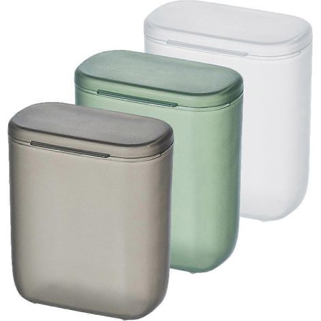Lot de 3 boîtes de rangement portables en plastique avec couvercle-9.10X7.80X4.60CM (1/4)