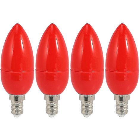 Set mit 4 roten E14-LED-Kerzenlampen, Glücksbringerlampe für die Götter, energiesparend (1/5)