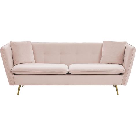 Sofa 3-Sitzer FREDERICA Samtstoff Rosa (1/5)