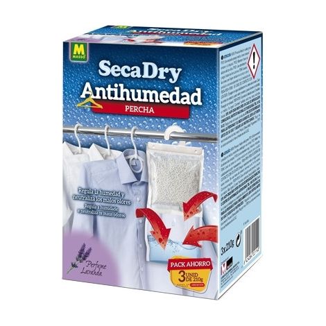 PACK 3 PERCHA ANTIHUMEDAD SECADRY 210grs
