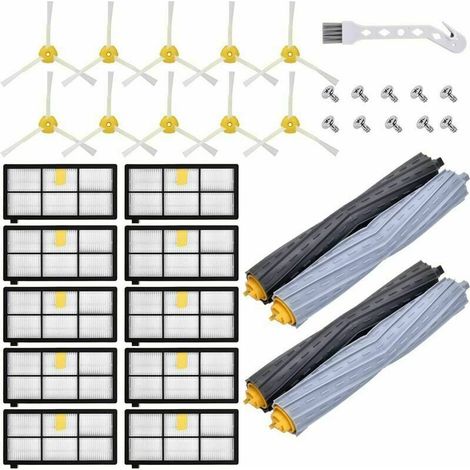 Kit Pièces accessoires pour eur iRobot Roomba Serie 800 900 850 860 861 865 866 870 871 875 876 880 886 890 891 895 896 960 965 966 970 971 974 975 976 980 981 Filtre Remplacement
