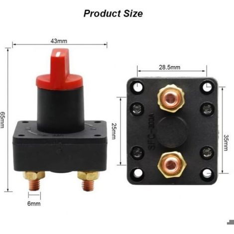 2 PCS Coupe-Batterie 12/60V 300A – Universel pour Voiture, Moto, Bateau & VTT (1/5)