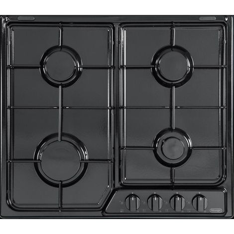 Placa de gas empotrada DeLonghi YNF 46 ASV, color negro, 4 quemadores
