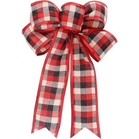 Ruban De Décoration De Sapin De Noël - Papillon En Tissu Velours - 24 X 19 Cm - Pour Intérieur Et Extérieur - 1 Pièce (1/4)