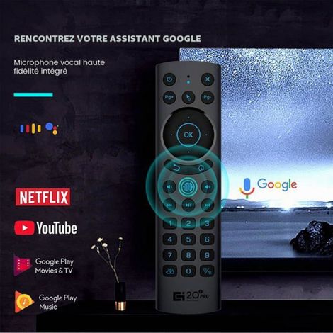 Télécommande Universelle - Bluetooth - Compatible Android Tv Box Smart Tv Mini Pc Htpc - Fonction Recherche Vocale - 1 Pièce (1/5)