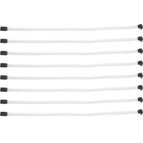 10 câble données SATA3 7 broches coudé SSD 50cm 6Gb/s avec gaine nylon Blanc (1/5)
