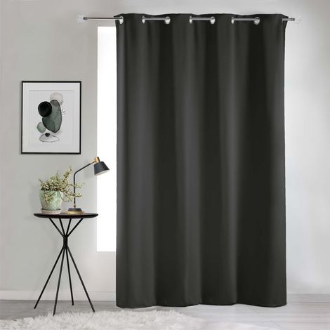 Rideau a oeillets occultant 135 x 240 cm Occult Charbon (1/3)