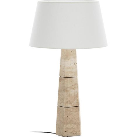Lampe de table en travertin naturel - naturel et noir (1/5)