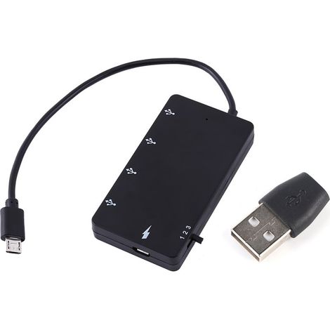 Hub USB 2.0 à 4 Ports Micro USB, Câble de Charge et Extension OTG pour Smartphones et Tablettes (1/5)
