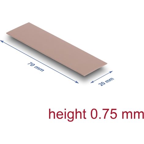 Delock Almohadilla conductora tÃ©rmica 70 x 20 x 0,75 mm para mÃ³dulos M.2 3,0 W/mK - sin silicona