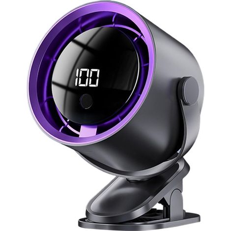 Ventilatore da tavolo portatile，ricaricabile con display a LED，100 velocità，culla e campeggio (nero) (1/5)