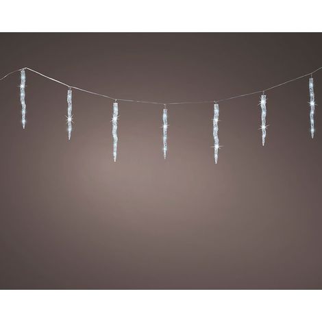Luci a forma di ghiacciolo per esterni collegabili, tremolanti, luce fredda, 60 LED, 3,6 m (1/4)