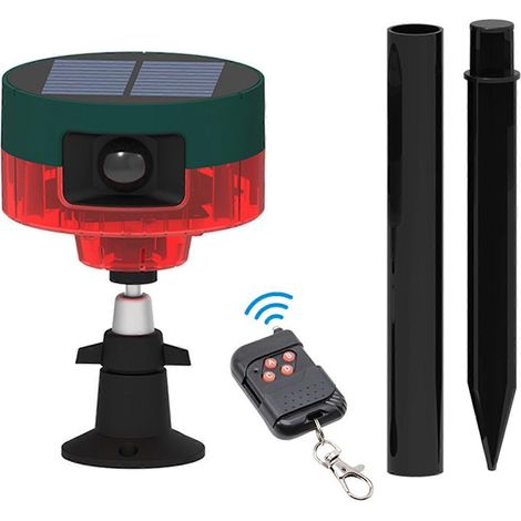 Alarme à détecteur de mouvement solaire, détection à 360°, 13 sons pour la maison, modèle N911 rouge (anglais) (1/5)