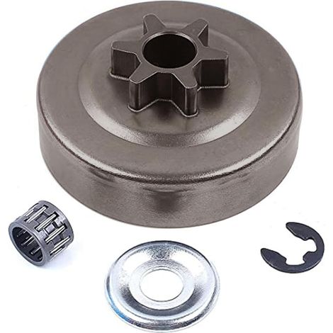 Kit de 3/8" 6T Pignon Embrayage, Kit de Roue Dentée 3/8" 6Z avec Roulement à Aiguilles et Rondelle de Retenue pour Tronçonneuses MS170, MS180, MS210, MS230, MS250, Référence 1123 640 2005 (1/5)