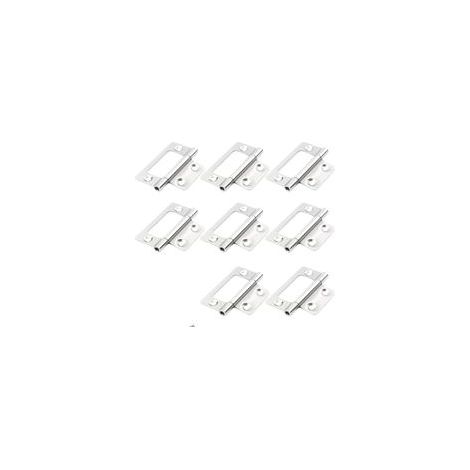 (argenté)Lot de 8 charnières de porte à deux volets, charnières de porte silencieuses de 5,1 cm, sans mortaise, charnière à roulement à billes (1/5)