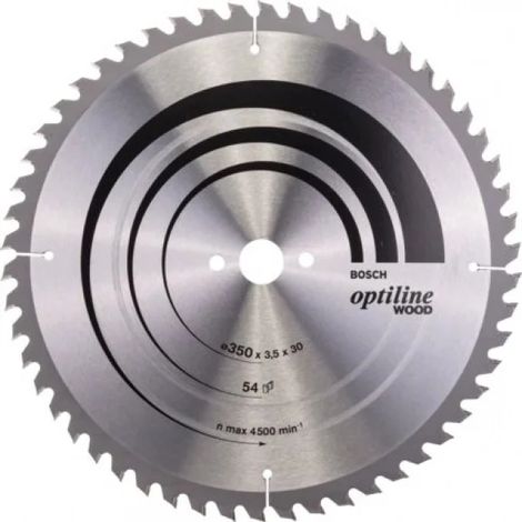 Bosch Professional 1x Lama per Sega Circolare Optiline for Wood (per Legno, Ø 350 x 3.5 x 30 mm, 54 Denti, Accessorio Sega Circolare)