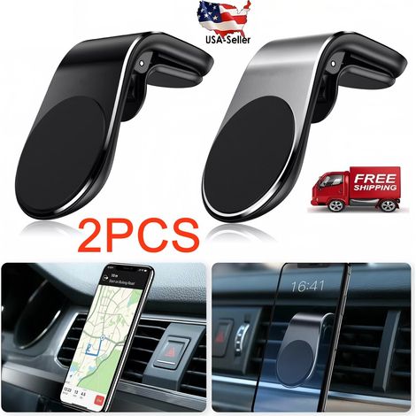 Set di 2 supporti magnetici a L per cellulare da auto con presa d'aria (1/5)
