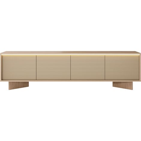 GOBI - Meuble TV 204 cm melaminé Beige (1/5)