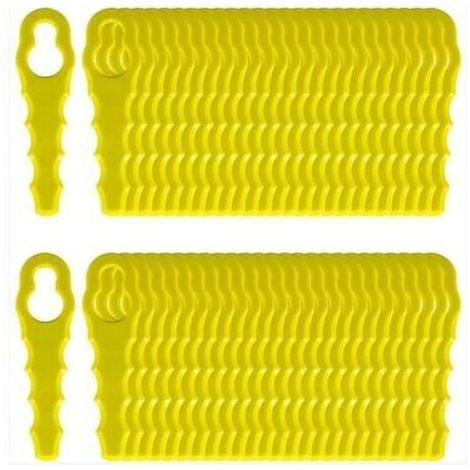 Packung mit 100 Ersatzklingen, kompatibel mit Ryobi Rasentrimmern, doppelt gezahnte Klingenköpfe RAC155, RAC157, RAC158