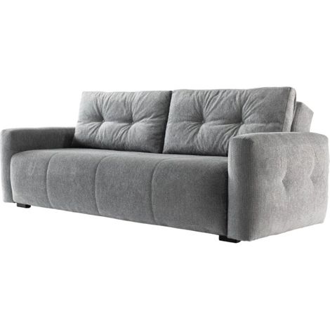 divano letto bellahome "roma" 3 posti in tessuto grigio 236x98x87 cm