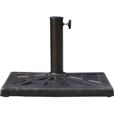 Support pour parasol/parapluie en résine, 15 kg, pour Ø 38/48 mm, noir, 47 x 47 x 32 cm, stable et résistant aux intempéries-x (1/5)