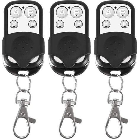 Lot de 3 télécommandes universelles pour Portail Automatique fréquence 433,92 MHz Code Fixe, 4 Boutons pour contrôler jusqu'à 4 Portes (1/4)
