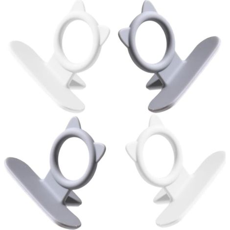 Set aus vier selbstklebenden Toilettensitzgriffen, praktisches Zubehör zur Vermeidung von direktem Kontakt, kompatibel mit verschiedenen Toilettensitzen. (1/4)