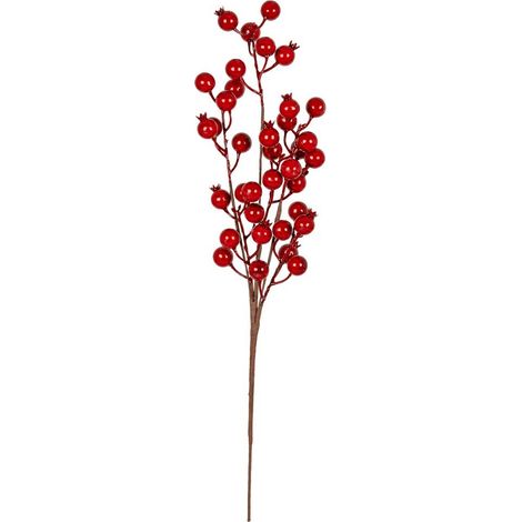 Festive Berry Branch Spray - Plastic - L31 x W31 x H68 cm - Red