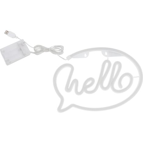 Panneau Lumineux Neon LED USB "Hello" Décoratif Bar Restaurant 5V ABS PVC IP45 Table Lit