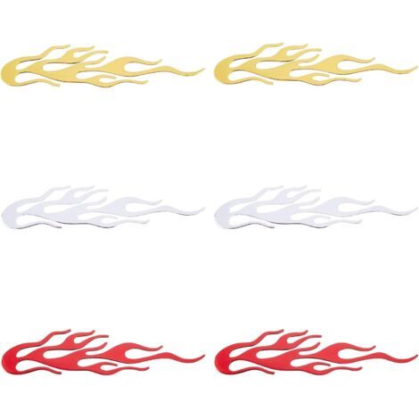 6 pièces 200x50mm 3 Couleurs Flamme Voiture Autocollants Auto-Adhésif PVC Badge Décalcomanies pour Voiture Camion SUV Moto Fenêtre Ordinateur Portable Bagages Skateboard Vélo (1/5)