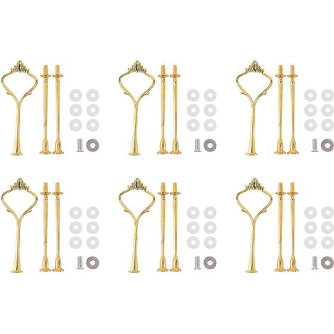 Ensemble de 6 pièces de fixation pour présentoir à gâteaux à 3 étages (doré) (1/5)