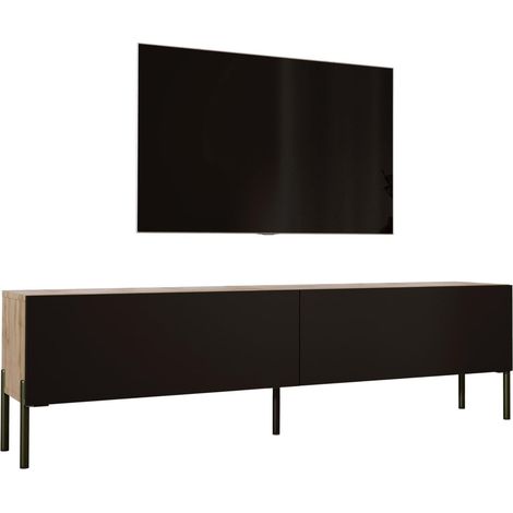 Mobile TV : Rovere Wotan / Nero Opaco, gambe nere, 170 x 52 x 32 cm (1/5)