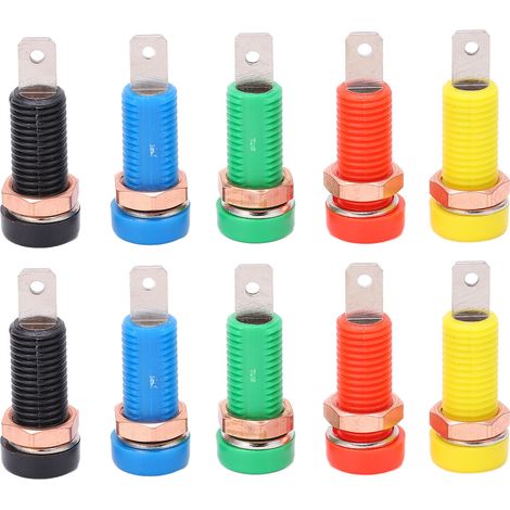 10 fiches bananes femelles laiton ABS 24A max trou 4mm isolées connecteur prise (1/5)
