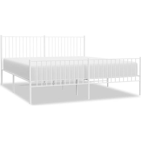 Maison Exclusive - Giroletto con Testiera e Pediera Metallo Bianco 183x213 cm (1/5)