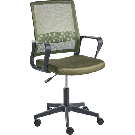 Sedia da ufficio moderna con seduta girevole in rete altezza regolabile rivestimento verde scuro Ease