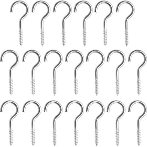 Lot de 20 crochets de plafond M3/M4/M5 en acier inoxydable à œillet fileté pour éclairage extérieur, nichoirs et autres usages domestiques. (1/5)