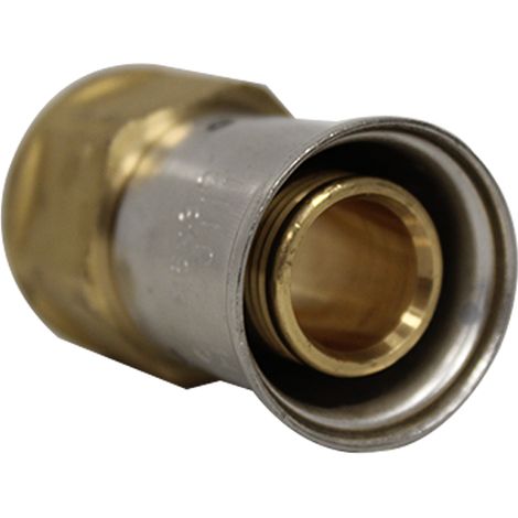 Manchon laiton droit multicouche à visser Henco - Femelle 3/4' - Diamètre 26 mm (1/4)