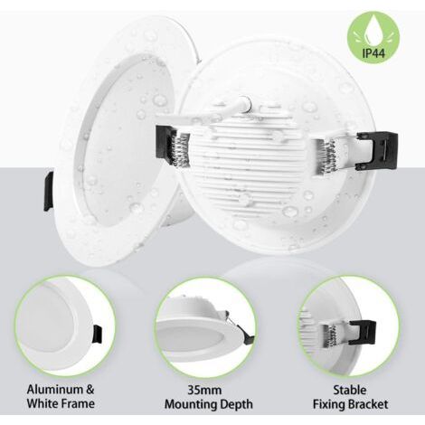 Lot de 10 Spot LED Encastrable Extra Plat IP44, Spot LED Intégrée 5W 310LM, 3000K Blanc Chaud, Spot Encastré Ultra-mince 35MM, Diamèreφ100mm Pour Salon Chambre Salle de Bains AC85-265V (1/5)