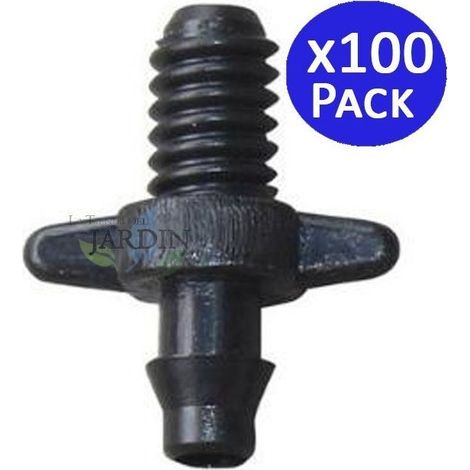 Lot de 100 Jonction pour conducteurs d'irrigation 4 mm x fil, accessoires d'irrigation goutte à goutte pour le jardinage et la c (1/2)
