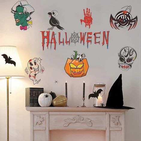Stickers muraux d'Halloween, décorations murales effrayantes (30x90cm) (1/5)