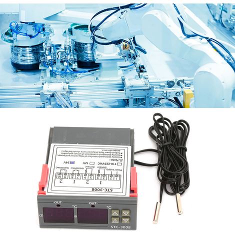 Digitaler Temperaturregler STC-3008 mit Doppeldisplay und zwei NTC-Sensoren (DC24V) (1/5)