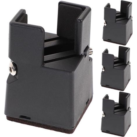 Set mit 4 rutschfesten Bettgleitern für Bettbeine, in Breite und Höhe verstellbar, robuste 100 mm hohe Gleiter (1/4)