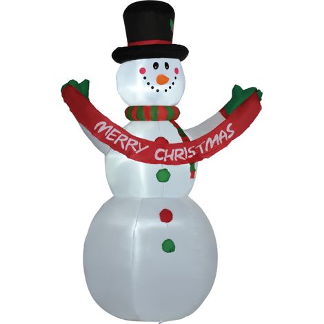 Riesige aufblasbare Schneefigur (243 cm) mit LED-Beleuchtung – Gartendekoration (1/5)