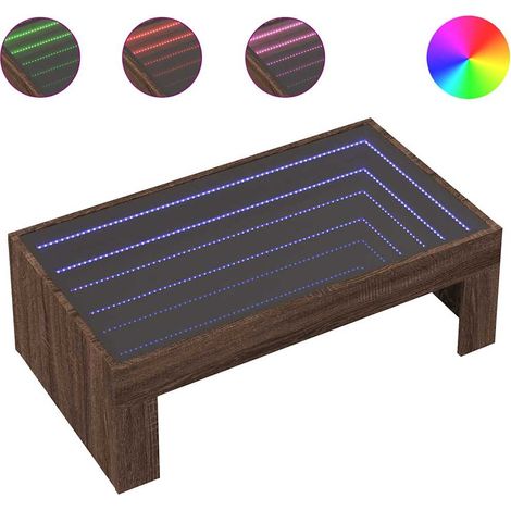 Maison Exclusive - Couchtisch mit Infinity-LED Braun Eichen-Optik
